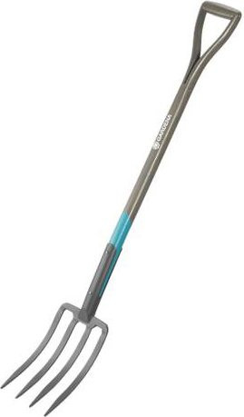 Gardena Spatengabel NatureLine mit ergonomisch gebogenem Eschenholzstiel in Schwarz - Bild 1
