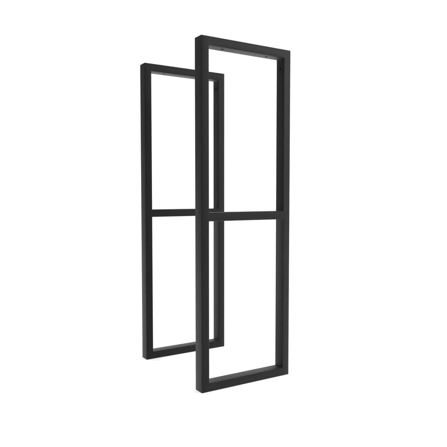 HEVVA Gestell NECKAR Doppel-Waschtisch 2er Set Schwarz matt Metall Wandmontage Tiefe: 25 cm - Bild 2