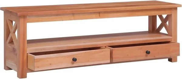 vidaXL TV-Schrank aus Massivholz in Braun im rustikalen Design B: 115 cm, T: 30 cm, H: 40 cm