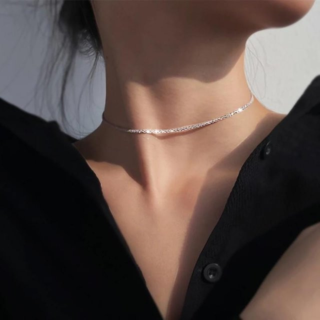 Choker Halskette 925 Sterlingsilber, Damen, brown - Bild 1