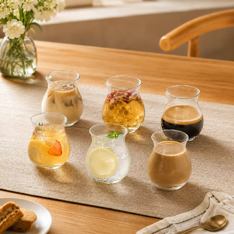 6er Set transparente Borosilikatglas Vasen und Kerzengläser mit 220 ml Volumen, Höhe: 8,2 cm - Bild 4