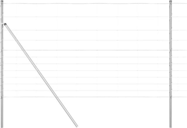 vidaXL Zaunpfosten aus Stahl, rechteckig, silber, Höhe: 140 cm, Breite: 5 cm - Bild 1