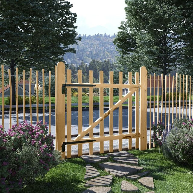 Vidaxl Doppel-Holztor in Haselnuss Braun, B/H: 100 x 100 cm - Bild 1