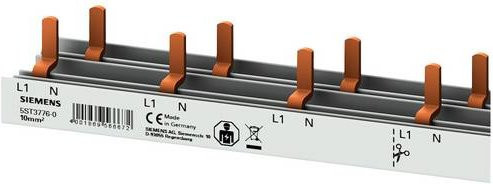 Siemens Stiftsammelschiene kompakt, Farbe: Silber, Anschluss: 10mm2, 1 TE - Bild 1