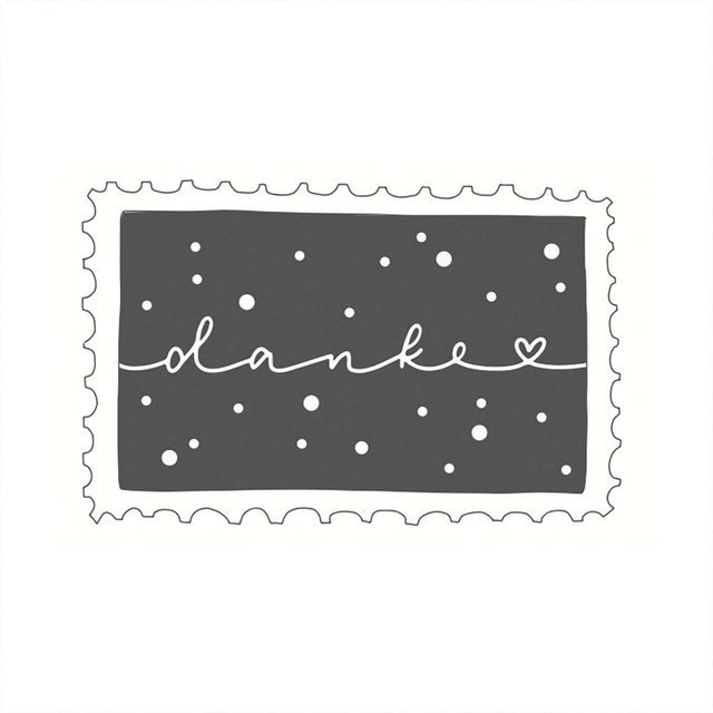 May&Berry Stempel Briefmarke Danke in Weiß, B: 3,5 cm, H: 5,5 cm - Bild 1