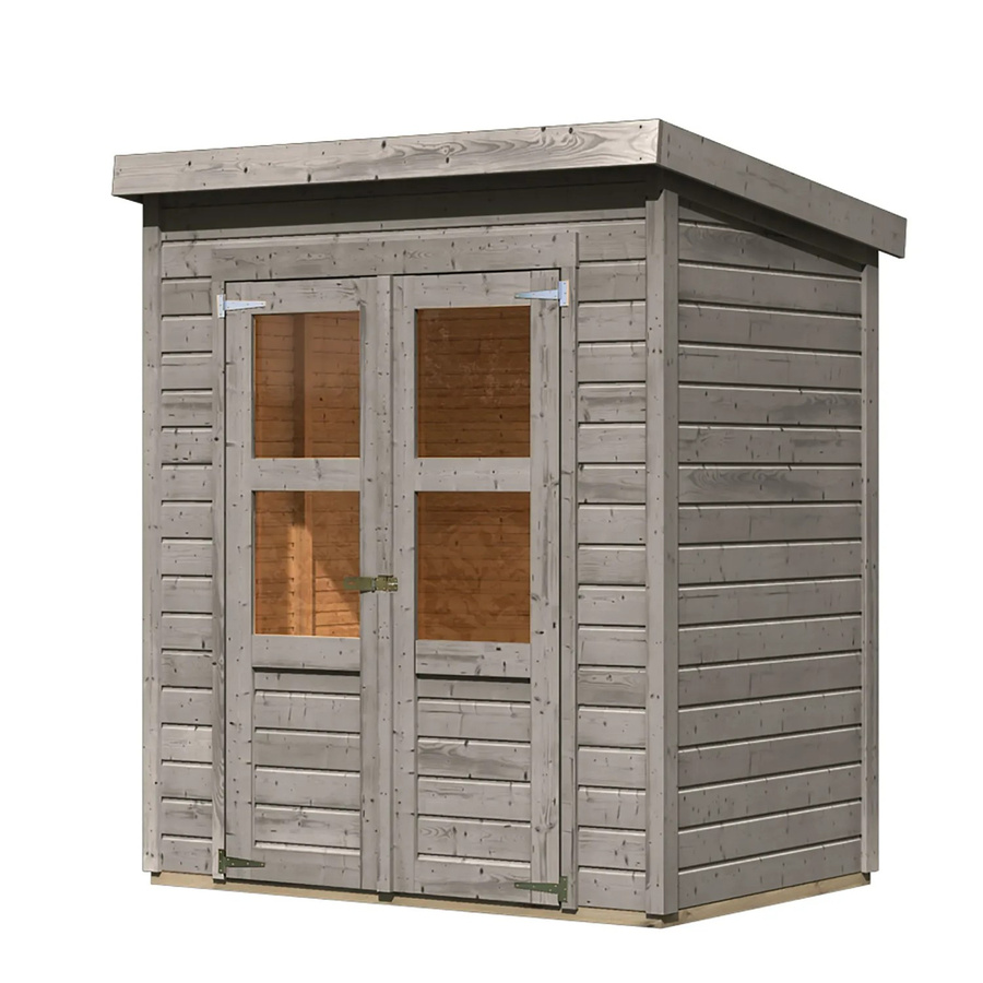 Karibu Gartenhaus Vellinge aus Massivholz in Grau mit Pultdach, B/T/H: 219 x 178 x 122 cm - Bild 2