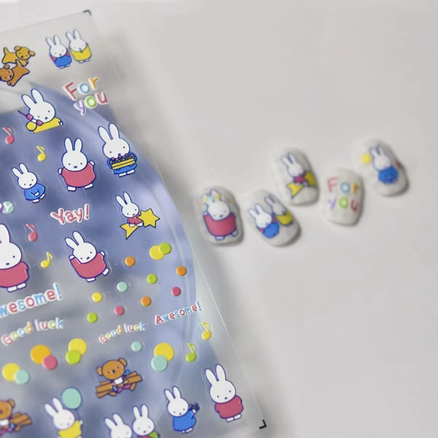 Miffy Kaninchen Cartoon Gelee Aufkleber in Multicolour für DIY-Dekorationen von Wasserbechern, Handys und Kameras - Bild 2