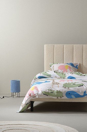 Jotex JILLIE Bettbezug aus Bio-Baumwolle mit floralem Tierprint in Weiß und Multicolour, B/H: 140 x 200 cm - Bild 1