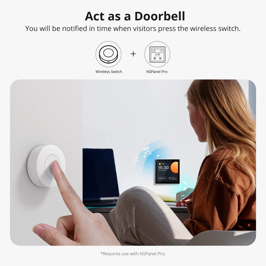 SONOFF Zigbee Drahtloser Smart Home Schalter SNZB-01P in Weiß zur Szenensteuerung kompatibel mit Alexa und SmartThings - Bild 2