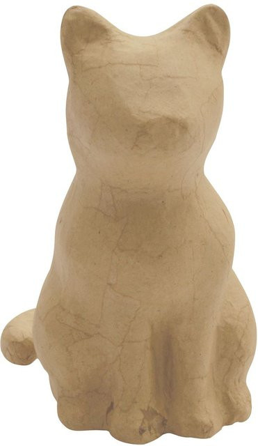 Sitzende Katze von Décopatch in Braun aus Pappmaché, Tischdeko für Halloween, Höhe: 13,0 cm, Breite: 15,0 cm, Tiefe: 9,5 cm - Bild 1