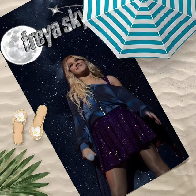 F-Freya Skye Strandhandtuch aus Polyester, schnelltrocknend und sandfrei, mehrfarbig, Breite: 60 cm, Höhe: 35 cm - Bild 1