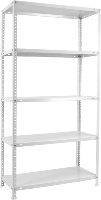 PROREGAL Schraubregal Panda in Weiß mit verstellbaren Fachböden, H x B x T: 180 x 90 x 40 cm - Bild 1