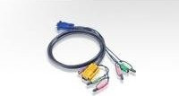 ATEN KVM-Kabel 2L-5305P in Schwarz mit 15-Pin SPHD (M) auf PS/2 6-polig und HD-15 (M), Länge: 5 m - Bild 1