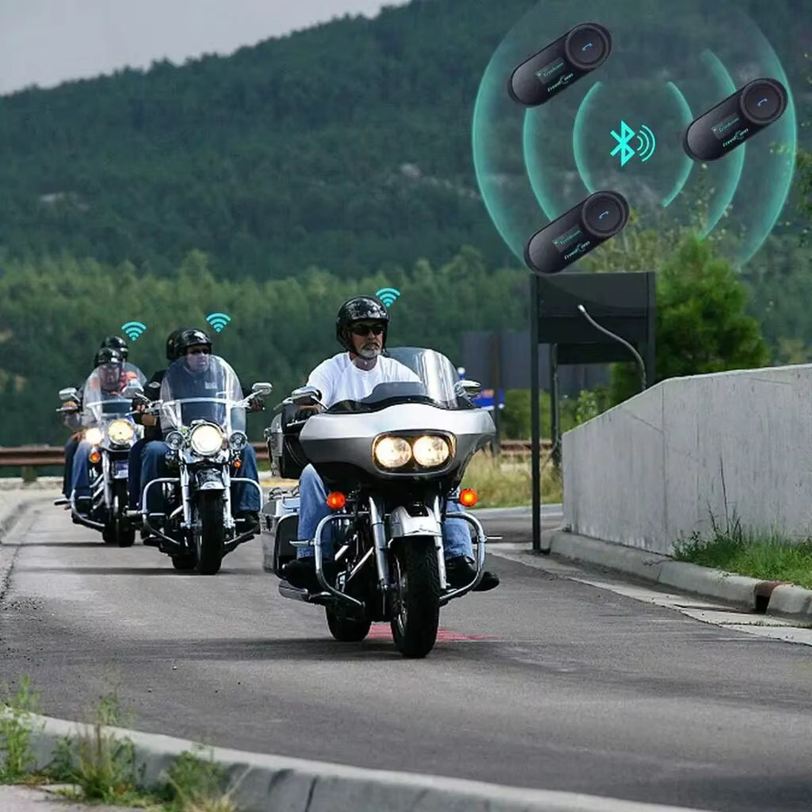 FreedConn Bluetooth Motorrad Intercom Helm Headset mit BT 5.0 für drahtlose Kommunikation und Musiksharing, Schwarz - Bild 4