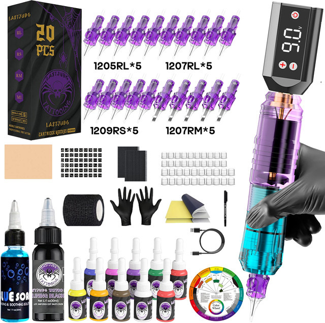 LASTJUDG Tattoo Kit mit Tattoo Stift und drahtlosem Netzteil - Bild 1