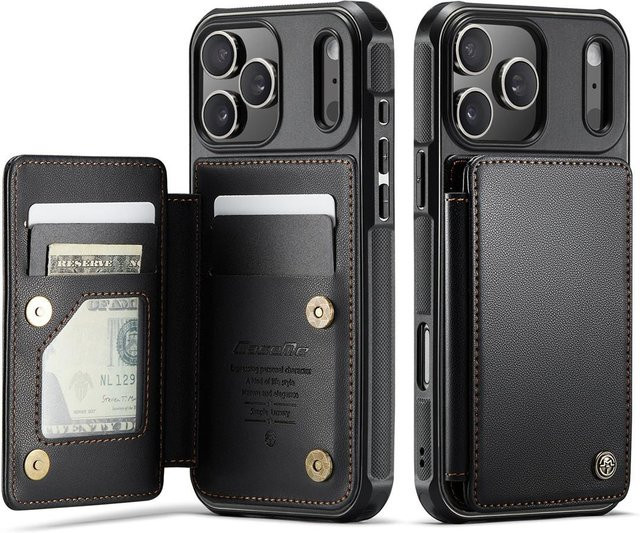 just case Lederhülle für iPhone 17 Pro Max mit Kartenhalter, Ständer und RFID-Schutz in Schwarz - Bild 1