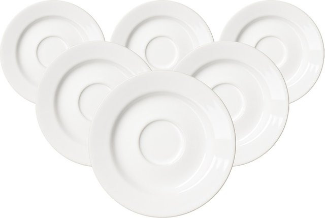 Ritzenhoff & Breker Espressountertassen Volos aus Porzellan, Weiß, 6er Set, Durchmesser: 12,5 cm - Bild 1