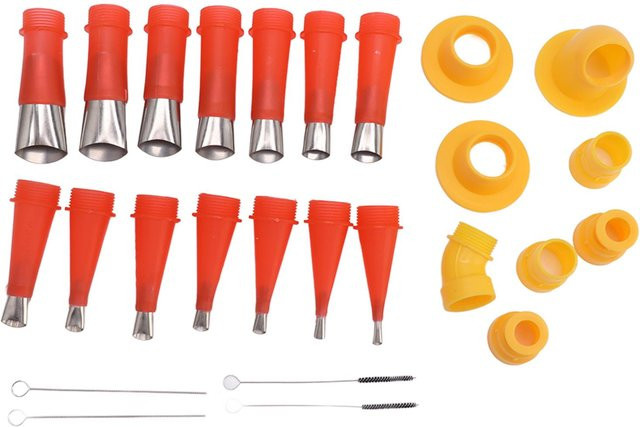 GoolRC Universelles Düsenwerkzeug-Set aus Edelstahl in Silber und Orange mit Basis für Fliesen und Fensterglas - Bild 1