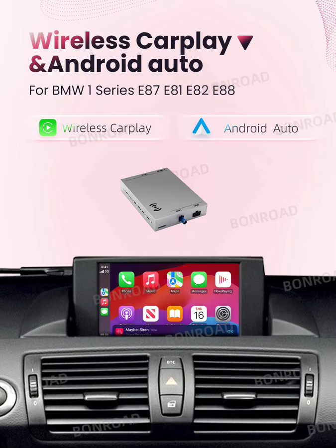 BONROAD Drahtloses CarPlay und Android Auto Interface Modul für BMW 1er E87 CCC CIC mit Bluetooth und GPS Navigation - Bild 5
