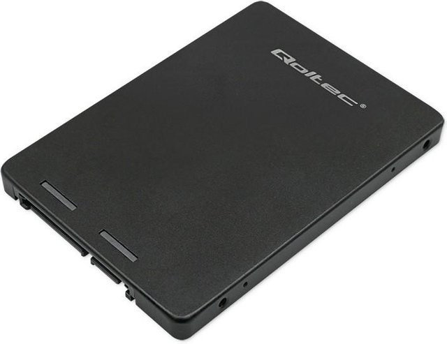Qoltec Aluminium-Adapter für M.2 SSD von SATA NGFF zu SATA III, Schwarz, bis zu 2 TB Unterstützung - Bild 1