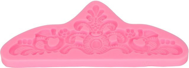 CosyHome Silikonform mit Scroll-Bordüre und Spitzenmuster in Pink - Bild 1