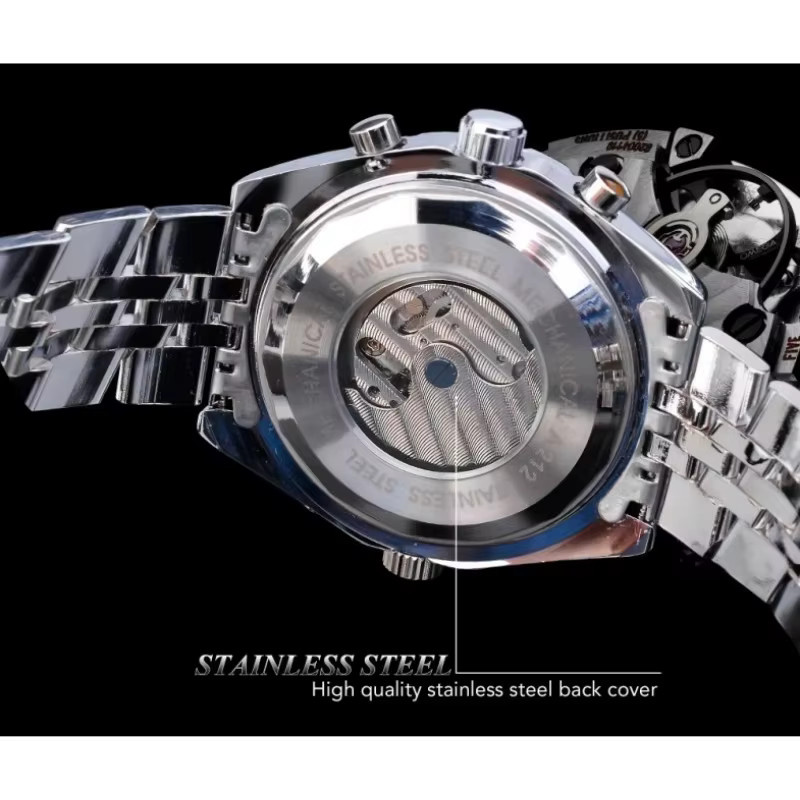 JARAGAR Armbanduhr Automatik, Edelstahl, Silber, Herren - Bild 2