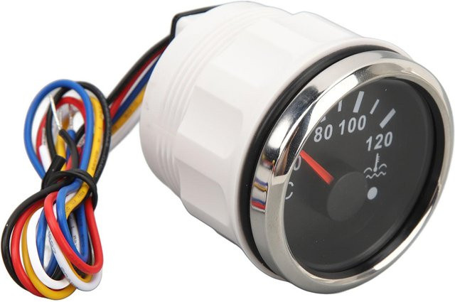 Fishine Wassertemperaturmesser mit Hintergrundbeleuchtung für Wohnmobile, Messbereich 40 bis 120 Grad C, 52 mm, Multicolor/Weiß - Bild 1