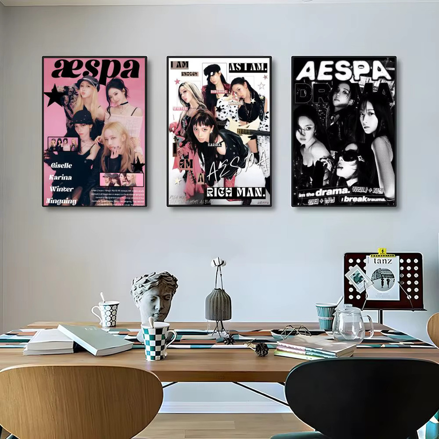A-aespa Klassisches Poster Abstract Wandkunstdruck in Weiss und Mehrfarbig, B: 20,0 cm, H: 15,0 cm - Bild 5