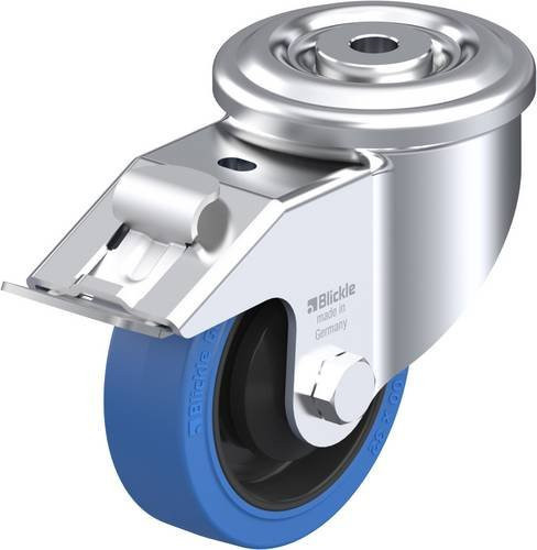 Blickle Lenkrolle LKR-POEV 100KA-FI-SB mit Feststeller in Blau und Schwarz, Rad-Durchmesser: 100 mm, Tragfähigkeit: 200 kg - Bild 1