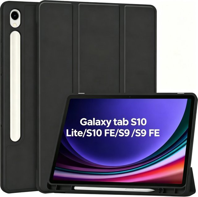 Tablet-Hülle für Samsung Galaxy Tab S10 Lite S10 FE S9 FE S8 S7 Plus FE S6 Lite S11 mit Stifthalter in Blau und Schwarz - Bild 1