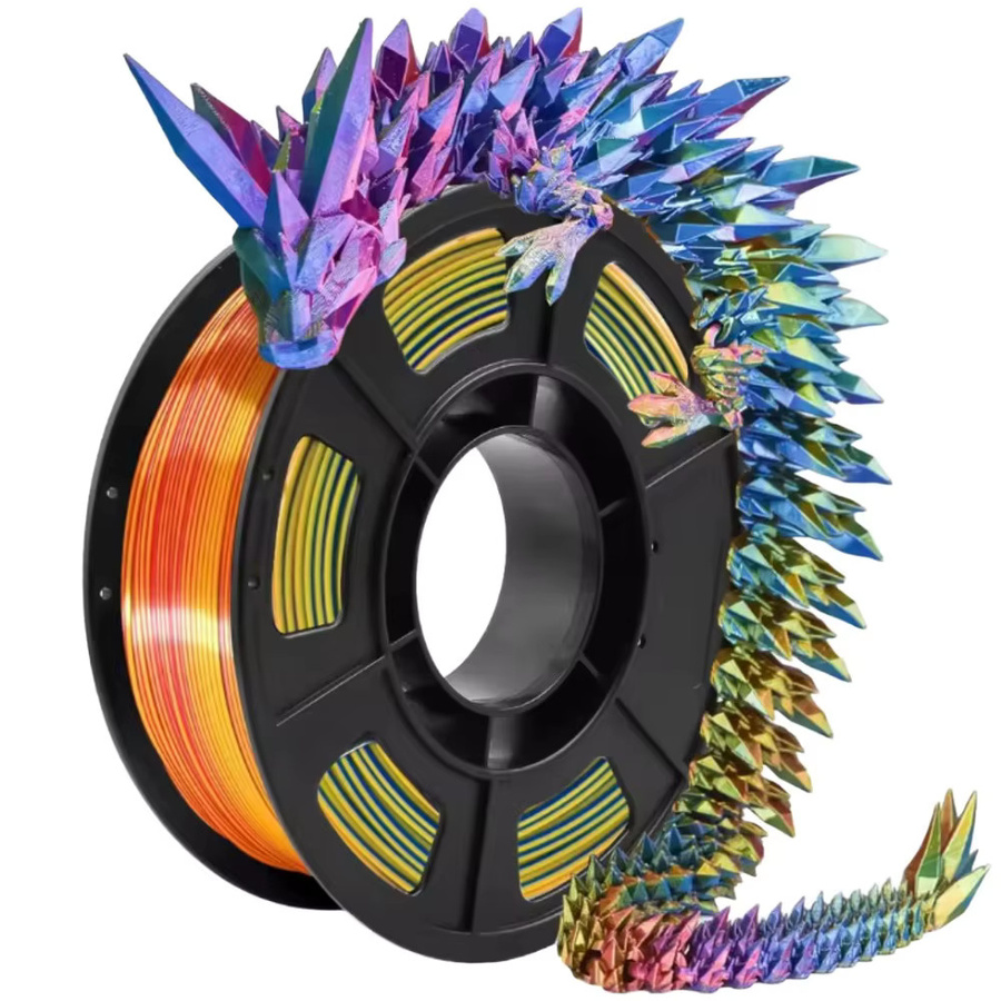 3D Maliang Tricolor Seide PLA Filament 1,75 mm Mehrfarbig Rot Blau Grün Gold für FDM 3D-Drucker - Bild 5