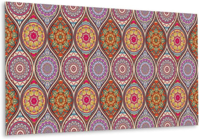 Tulup Wandpaneel Mandala Selbstklebend aus Kunststoff, Multicolor, B: 100 cm, H: 50 cm - Bild 1