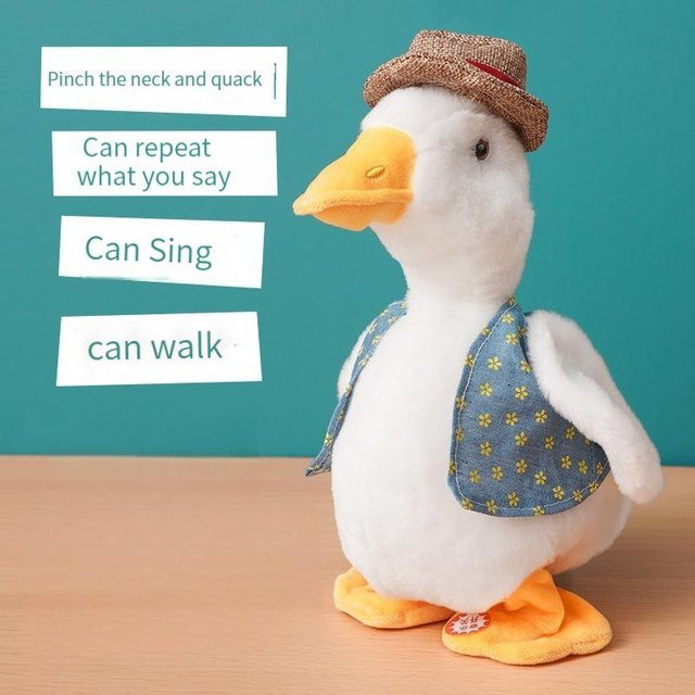 Fashnics Wiederholende Ente, Sprechende Musikalische Plüschpuppe, Grau, ab 14 Jahren - Bild 1