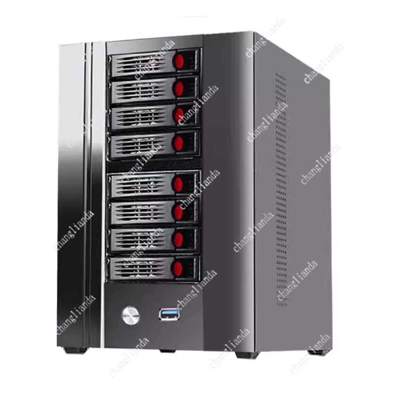 NAS-Gehäuse mit 6/8-Bay Hot-Swap SATA-Backplane für Home Network Storage Cloud IPFS interstellarer Server in Schwarz - Bild 1
