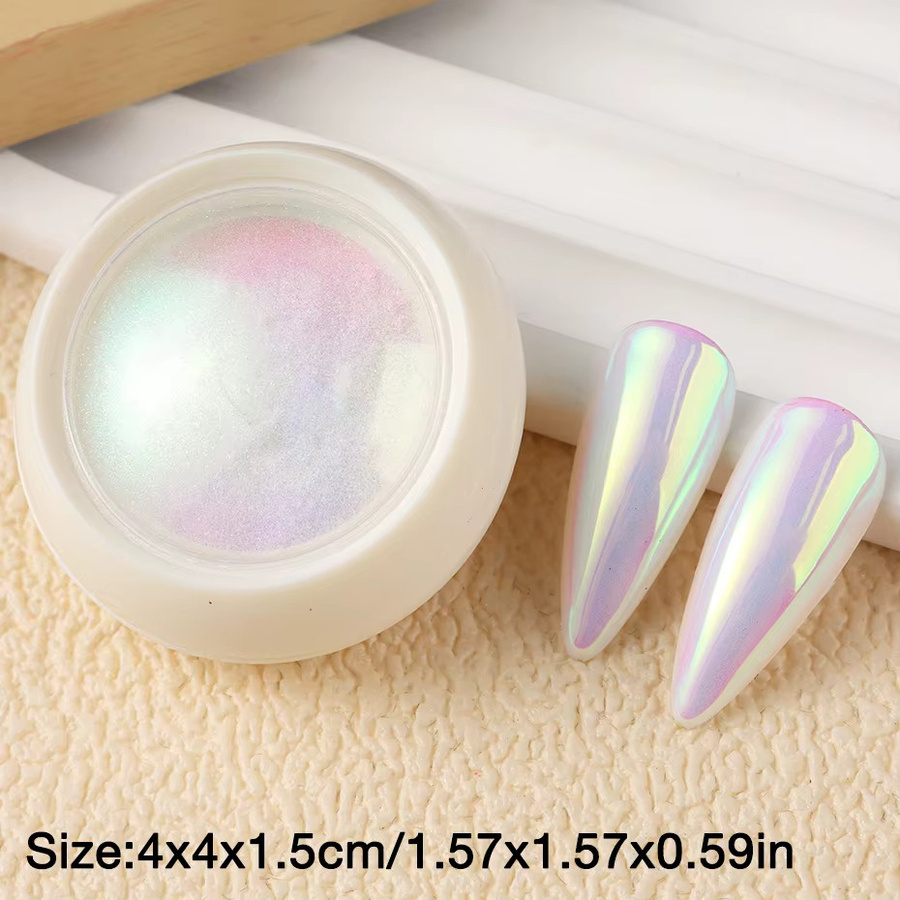 Einhorn Chrom Nagel Pulver Aurora, Rosa, Schimmernd - Bild 6