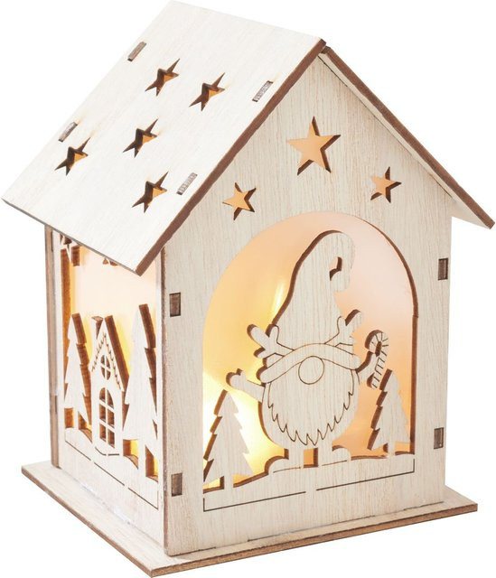VBS Holzbausatz Wichtelhaus in Beige mit LED-Beleuchtung - Bild 1