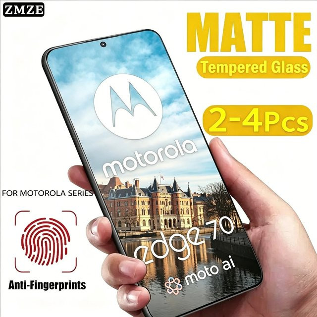 Set aus Matt-Hartglas Displayschutzfolien für Motorola Edge 70 60 50 40 30 20 mit Anti-Fingerabdruck-Beschichtung und Kratzschutz - Bild 1