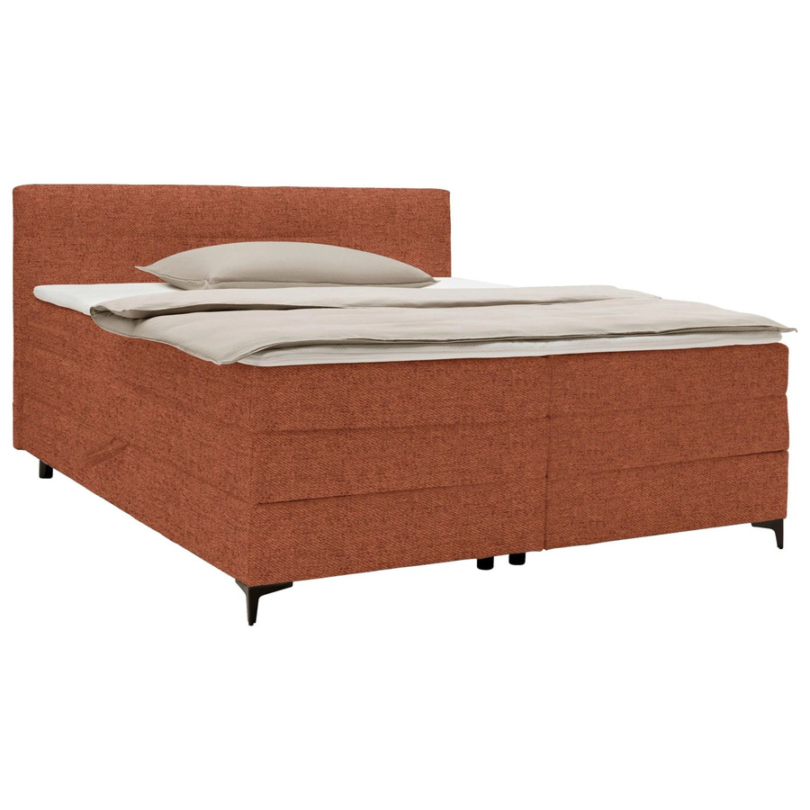 Mömax Boxspringbett Bari Hybrid in Orange und Braun, B/T: 180 x 200 cm - Bild 2