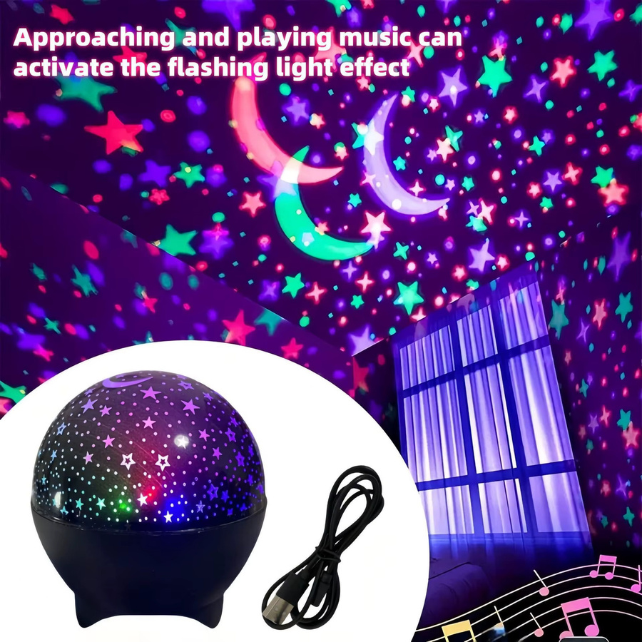 LINYILIGHT RGB LED Sternenmond Galaxy Projektionslampe mit integrierten LEDs für Kinder und Raumdekoration - Bild 4