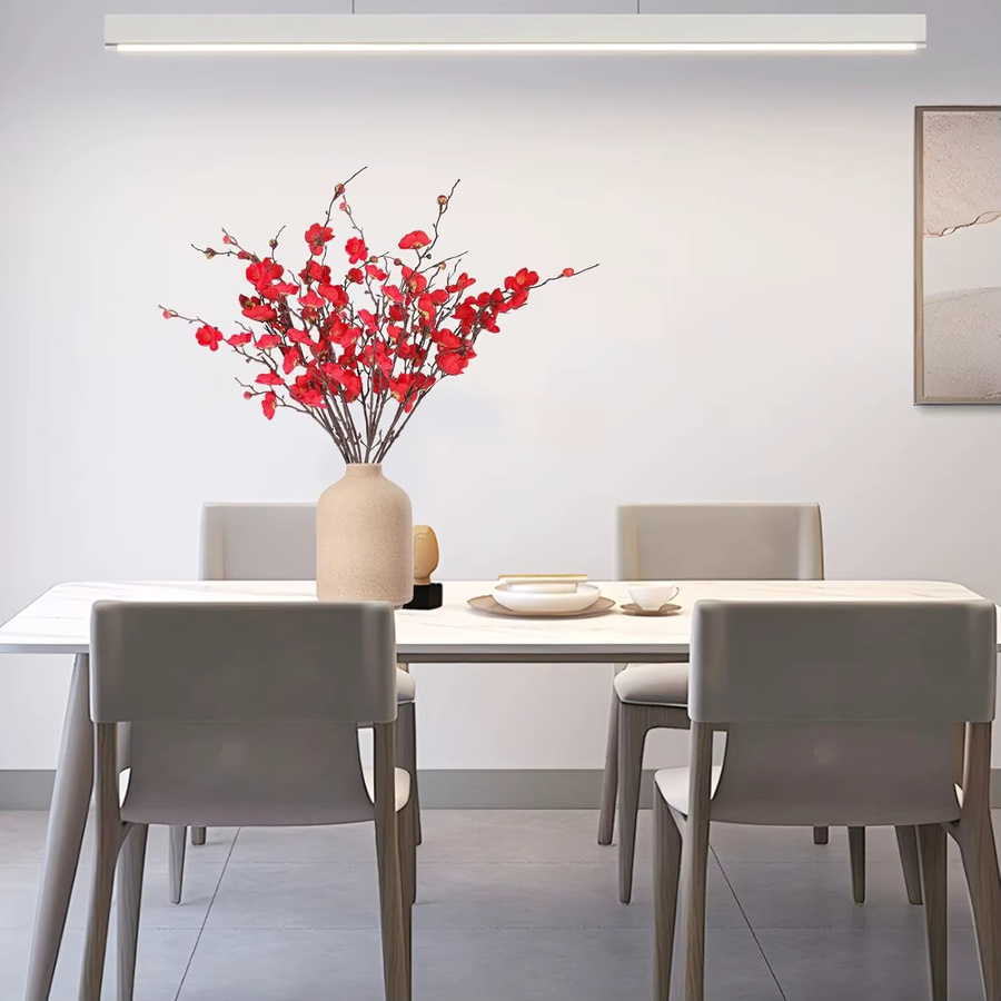 HUAYUXIANG Pfirsichblüten-Kunstblumenstrauß in Gelb und Rot, 3 Stück, Textil-Dekofloral für Tischdekoration und Hochzeiten, Höhe: 39 cm - Bild 2