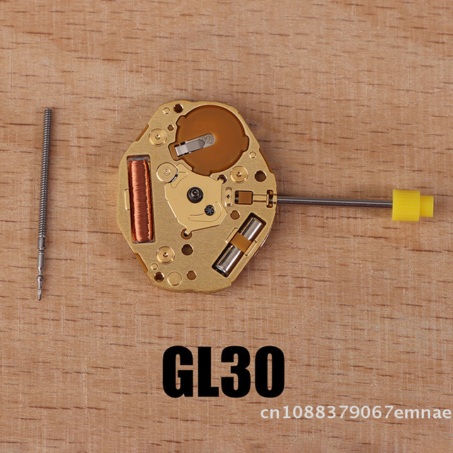 ZYAS Uhrwerk-Zubehör, Miyota GL30, 3-Zeiger-Uhrwerk, Messing, Gold - Bild 1