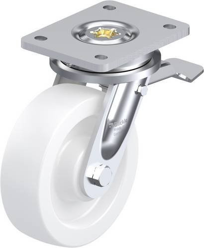 Blickle Lenkrolle LO-SPO 160G-ST mit Feststeller in Weiß, Rad-Durchmesser: 160 mm, Tragfähigkeit: 850 kg - Bild 1