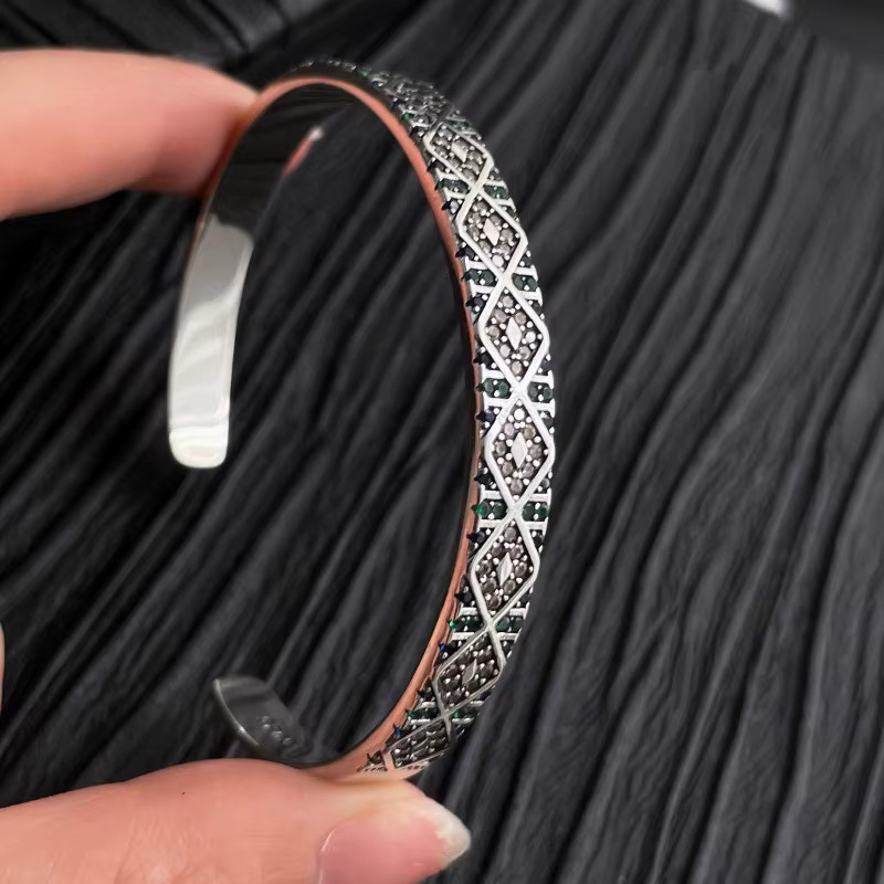 PANJBJ Armband Armreif, 925 Silber, Kristall, Damen - Bild 4