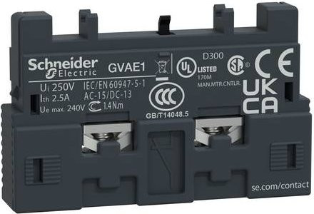 Schneider Electric GVAE1 Hilfsschalter, 10 Stück, grau - Bild 1