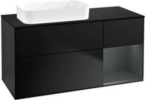 V&B Waschtischunterschrank Finion in Schwarz lackiert, Breite: 120 cm, Tiefe: 60 cm - Bild 1
