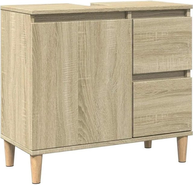 vidaXL Badschrank Sonoma-Eiche mit Türen und Schubladen, B/T/H: 65 x 33 x 60 cm - Bild 1