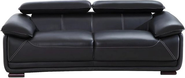 Vente-unique Sofa Macelo in Schwarz aus Kunstleder mit 204 cm Breite - Bild 1