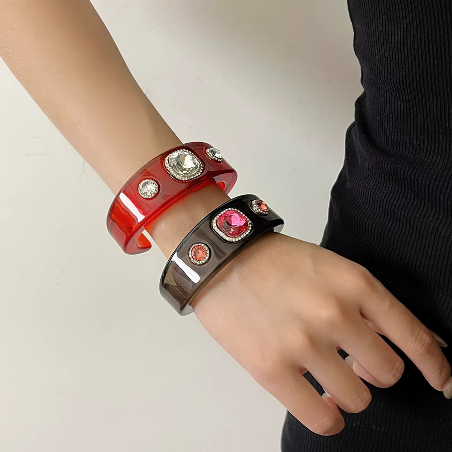 HangZhi Armband, C-förmig, Strassharz, bunt, Damen - Bild 4