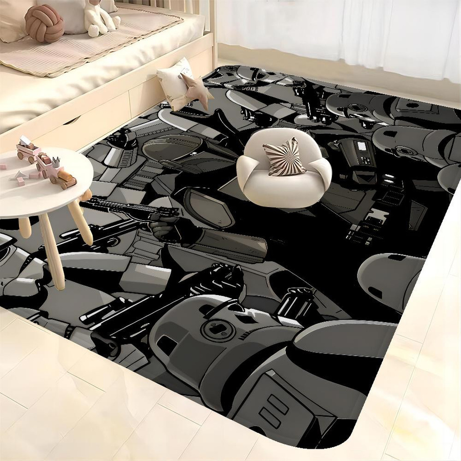 Karpetti Rutschfester Teppich mit Mandalorian und Baby Yoda Motiv für Wohnzimmer, Flur oder Balkon, B/T: 60 x 40 cm - Bild 3
