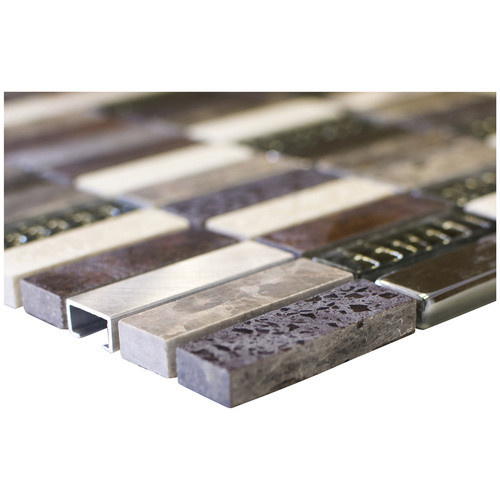 HuH Mosaik Wandbelag Artificial in Steinoptik, Farbe: Braun/Beige/Silber/Schwarz, B: 30,4 cm, H: 29,8 cm - Bild 2